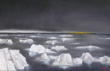 Painting titled "Vu au Nord 03 - Lum…" by André Robert Deschamps, Original Artwork, Oil