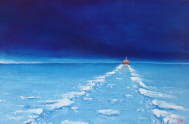 Painting titled "Vu au nord 04 - Le…" by André Robert Deschamps, Original Artwork, Oil