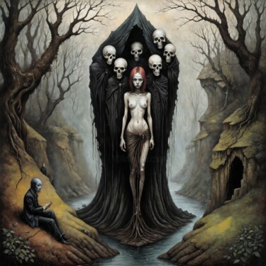 Peinture intitulée "Eternal Guardians" par Alexandr Kuznetsov, Œuvre d'art originale, Acrylique Monté sur Châssis en bois