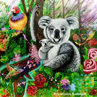 绘画 标题为“Save Koalas” 由Dr. Priyanjalee Banerjee, 原创艺术品, 丙烯