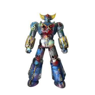 Sculptuur getiteld "GALACTIC GOLDORAK" door Julien Mikhel, Origineel Kunstwerk, Hars