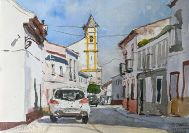 Peinture intitulée "Almaden De La Plata" par Vincent Monluc, Œuvre d'art originale, Aquarelle