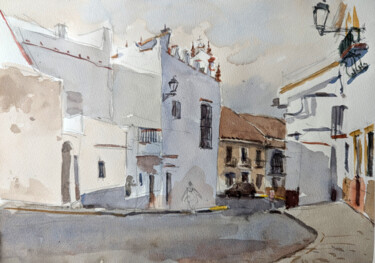 Peinture intitulée "Castilblanco De Los…" par Vincent Monluc, Œuvre d'art originale, Aquarelle