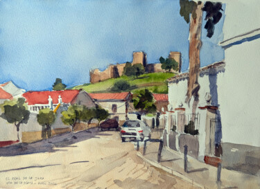 Painting titled "El Real De La Jara…" by Vincent Monluc, Original Artwork, Watercolor