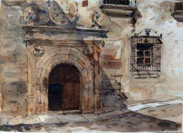 Peinture intitulée "Caceres - Via De La…" par Vincent Monluc, Œuvre d'art originale, Aquarelle