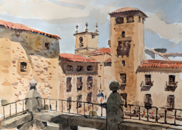 Peinture intitulée "Caceres - Via De La…" par Vincent Monluc, Œuvre d'art originale, Aquarelle