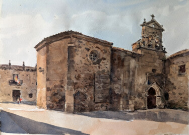 Ζωγραφική με τίτλο "Caceres - Via De La…" από Vincent Monluc, Αυθεντικά έργα τέχνης, Ακουαρέλα