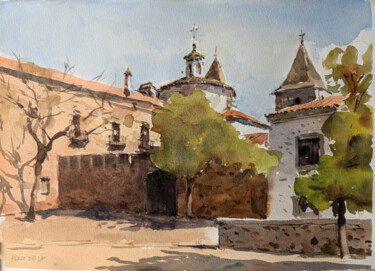 Ζωγραφική με τίτλο "Caceres - Via De La…" από Vincent Monluc, Αυθεντικά έργα τέχνης, Ακουαρέλα