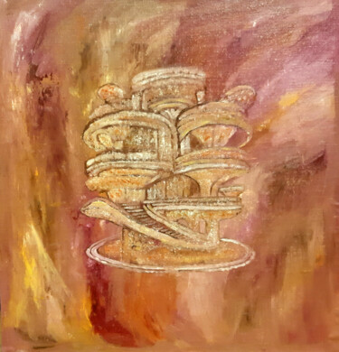 Architecture of the future #2 Schilderij getiteld "Architecture of the…" door Poly, Origineel Kunstwerk, Olie Gemonteerd op Houten paneel