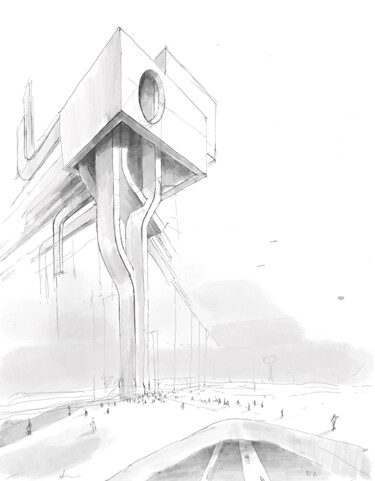Digitale Kunst getiteld "Cité_03" door Anton Kiselev, Origineel Kunstwerk, 2D Digital Work