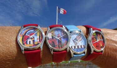 Painting titled "les montres du 7em…" by Frederic Servian, Original Artwork, Oil