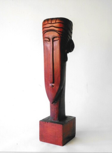 Skulptur mit dem Titel "Heart" von Karan, Original-Kunstwerk, Holz