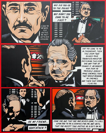The Godfather - Amerigo Bonasera Pittura intitolato "The Godfather - Ame…" da Jamie Lee, Opera d'arte originale, Acrilico Montato su Telaio per barella in le…