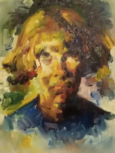 绘画 标题为“Woman portrait 550” 由Αθανασιος Ξαγαρας, 原创艺术品, 油 安装在木质担架架上