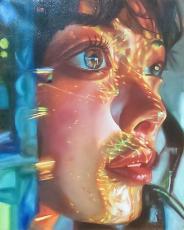 Картина под названием "Untitled40" - Ujang Ismail, Подлинное произведение искусства, Масло Установлен на Деревянная рама для…