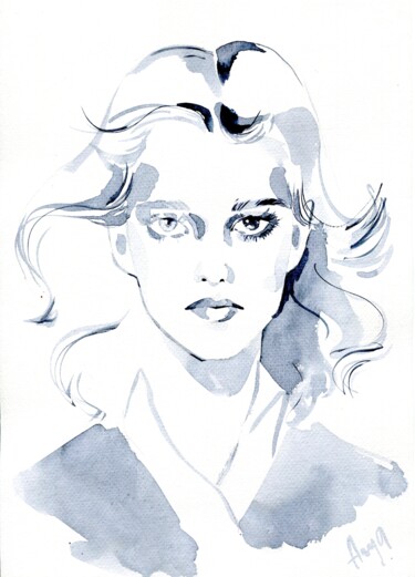 绘画 标题为“Portrait_2” 由Anja Rudko, 原创艺术品, 水彩