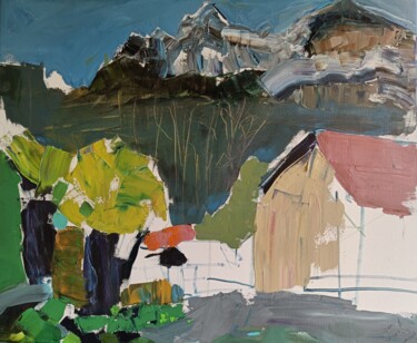 Malerei mit dem Titel "Walenstadt" von Jana Scherer, Original-Kunstwerk, Öl