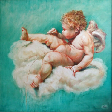👼 Pipi comme un Ange 👼 Wee-wee like an Angel 绘画 标题为“👼 Pipi comme un Ang…” 由Isabel Mahe, 原创艺术品, 油 安装在木质担架架上