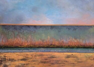 Painting titled "The marshlands" by Hanneke Pereboom, Original Artwork, Acrylic Mounted on Wood Panel