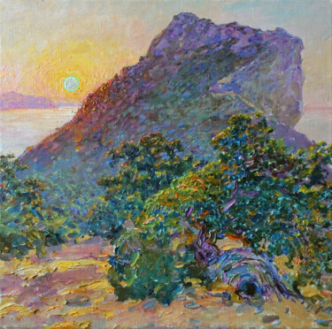 제목이 "Morning in a junipe…"인 미술작품 Gunchenko로, 원작, 기름 나무 들것 프레임에 장착됨