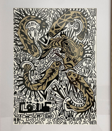 Peinture intitulée "Des baudroies tenta…" par Claude Combas, Œuvre d'art originale, Acrylique
