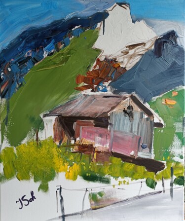 Malerei mit dem Titel "Gams" von Jana Scherer, Original-Kunstwerk, Öl