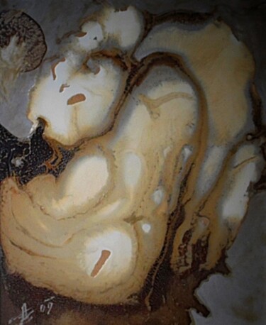 Painting titled "Кура" by Tatyana Zakharova, Original Artwork, Enamel
