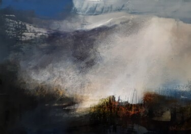 Painting titled "Au pied de la monta…" by Françoise Bellière, Original Artwork, Acrylic