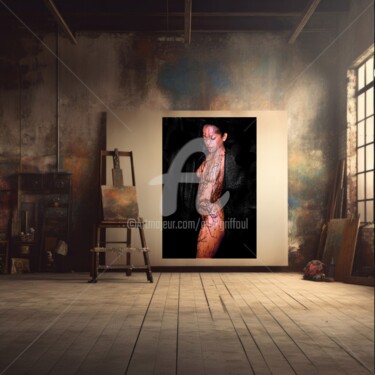 Photography titled "Jeune femme au Châle" by Guy Griffoul, Original Artwork, Digital Photography