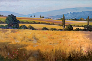 Summer countryside in June - Tuscany painting landscape 绘画 标题为“Summer countryside…” 由Andrea Borella, 原创艺术品, 油