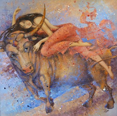 Ζωγραφική με τίτλο "The abduction of Eu…" από Valentina Audariene, Αυθεντικά έργα τέχνης, Λάδι
