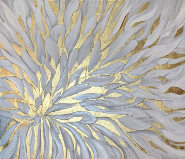 Картина под названием "Abstract flower" - Alla Broska, Подлинное произведение искусства, Акрил Установлен на Деревянная рама…