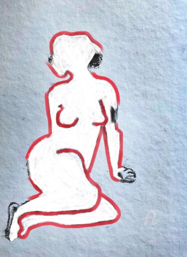 Nude 4 绘画 标题为“Nude 4” 由Vasileia Sarri (Vicky), 原创艺术品, 数字油画