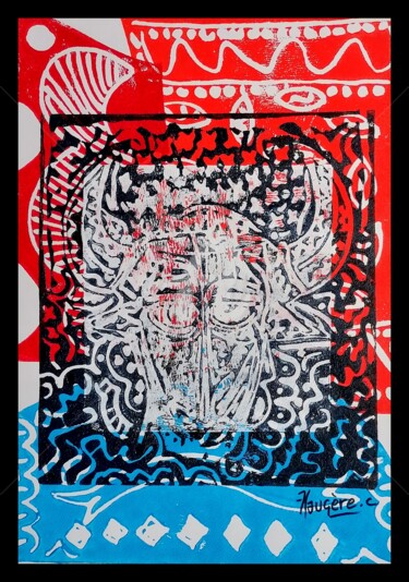 印花与版画 标题为“SAMEDI SOUS LA PLUIE” 由Christophe Flaugère, 原创艺术品, Linocuts