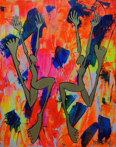 Peinture intitulée "Allegresse (3)" par Delphine Dessein, Œuvre d'art originale, Acrylique Monté sur Châssis en bois