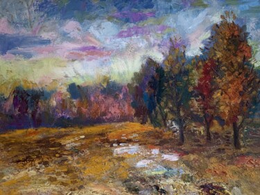 Painting titled "The beginning of an…" by Nk. Artbox, Original Artwork, Oil Mounted on Wood Stretcher frame