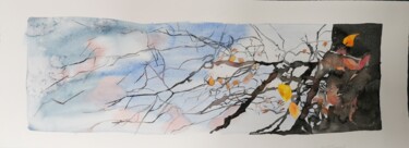 Painting titled "Scintillement" by Pascale Rodriguez, Original Artwork, Watercolor