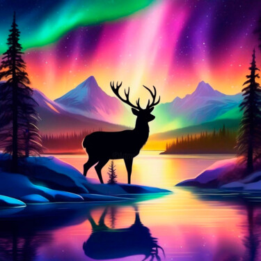 数字艺术 标题为“Reindeer” 由Alexander Mats, 原创艺术品, AI生成的图像