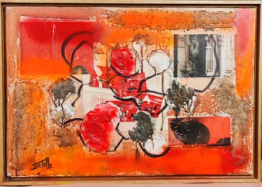 Painting titled "🔴 sin título 2" by Jorge Tello, Original Artwork, Collages