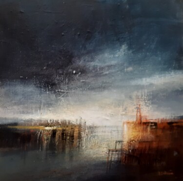 Painting titled "L'entrée du port" by Françoise Bellière, Original Artwork, Acrylic