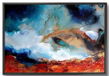 Painting titled "Terre de feu" by Carole Fournier, Original Artwork, Acrylic