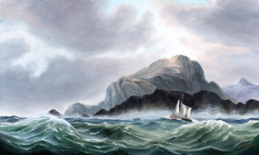 Painting titled "Pilot Boat" by Anthony Colange, Original Artwork, Oil