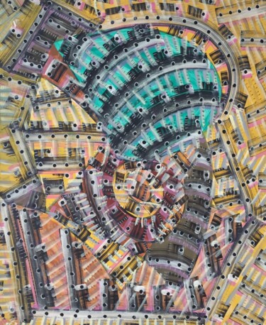 Peinture intitulée "Ripple channels" par Sever, Œuvre d'art originale, Acrylique