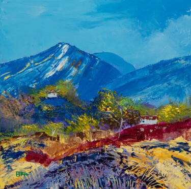 Terres de Provence II - Huile au couteau. Peinture intitulée "Terres de Provence…" par Patrick Bauquel, Œuvre d'art originale, Huile Monté sur Châssis en bois