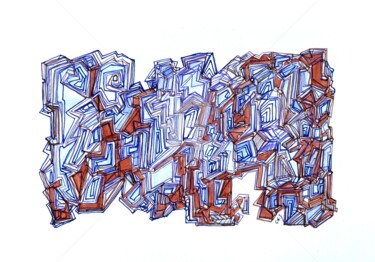 Dessin intitulée "F64" par Chris.Sopena, Œuvre d'art originale, Stylo à bille