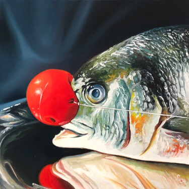 제목이 "POISSON CLOWN"인 미술작품 Christian Lucas로, 원작, 기름