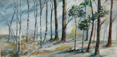 Painting titled "Gelée matinale" by Claudine Pochat, Original Artwork, Oil