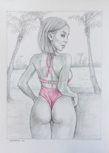 "Beach Moments" başlıklı Resim Liliia Shpitaleva tarafından, Orijinal sanat, Kalem