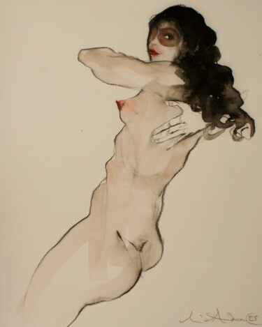 Egon Schiele in Love 15 Dessin intitulée "Egon Schiele in Lov…" par Linet Andrea, Œuvre d'art originale, Encre