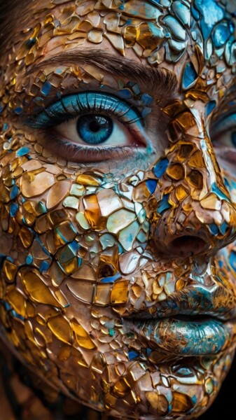Arts numériques intitulée "beauté craquelée" par Caprice, Œuvre d'art originale, Image générée par l'IA